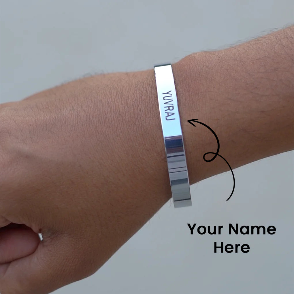 Anti-Tarnish Cuff Styled Unisex Name Kada