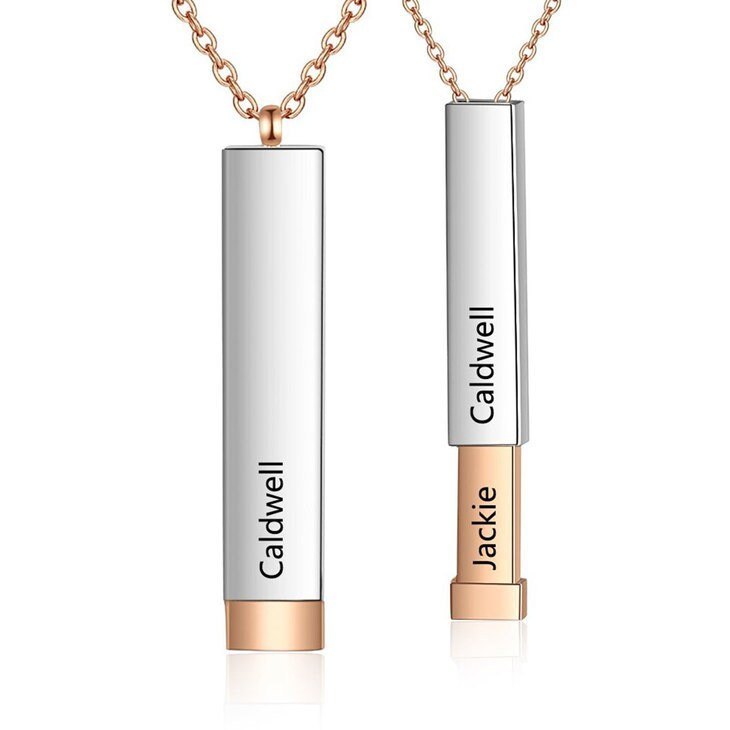 Personalised Unisex Hidden Bar Pendant