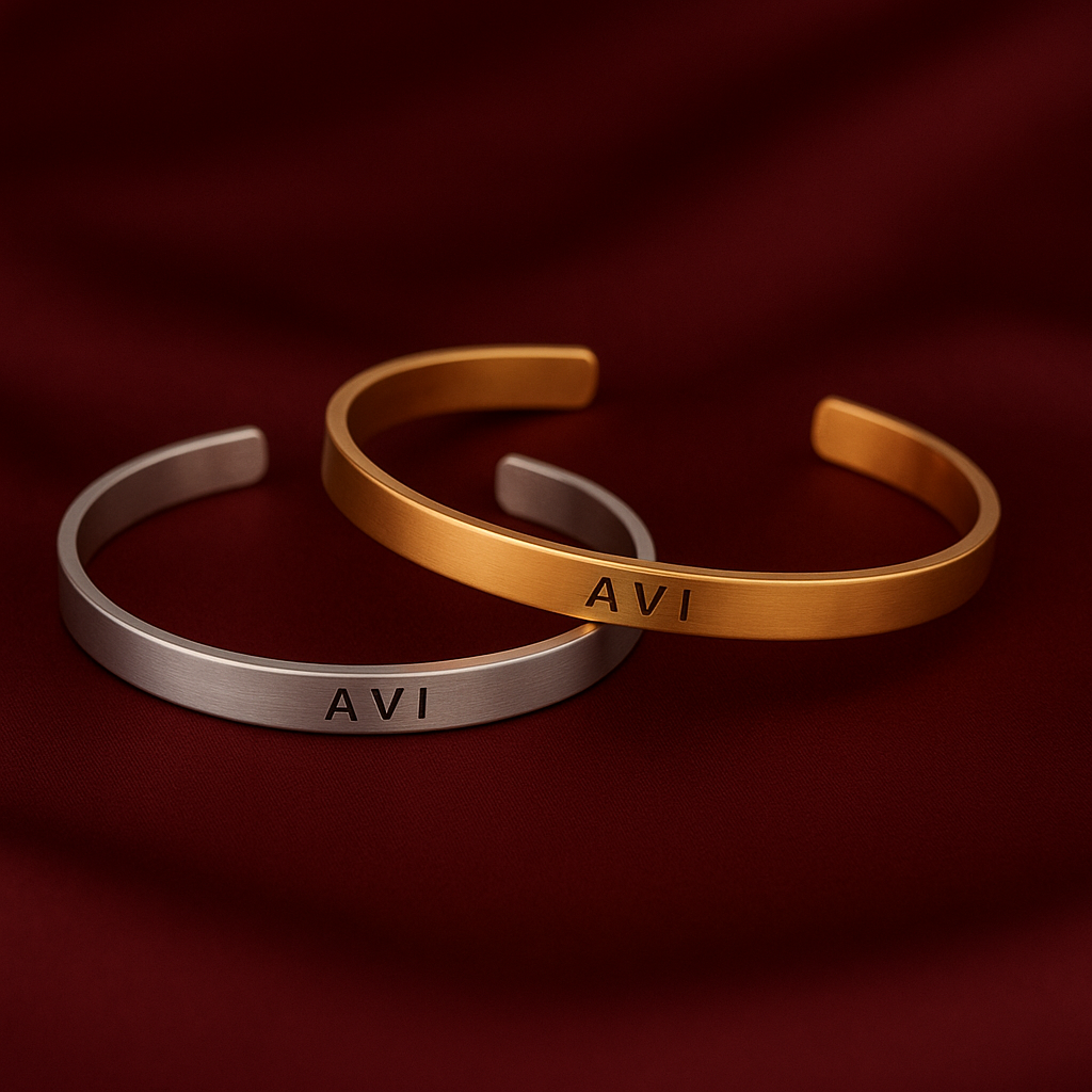 Anti-Tarnish Cuff Styled Unisex Name Kada