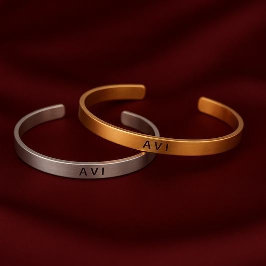 Anti-Tarnish Cuff Styled Unisex Name Kada