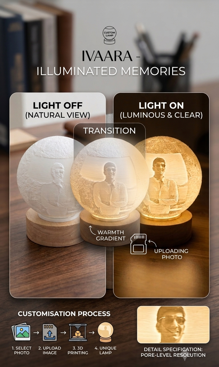 Custom Moon LED Lithophane